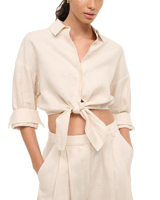 Staud Natural Lisa Tie Front Top