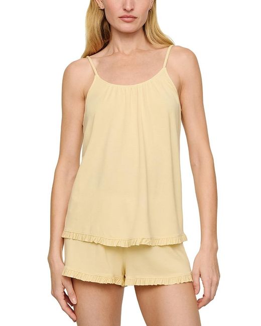 Eberjey Natural Gisele Ruffled Trim Short Pajama Set