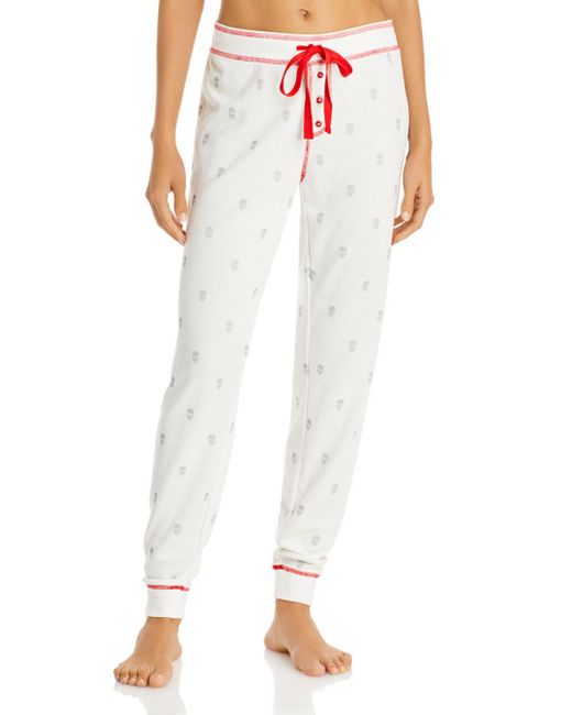Skull Print Thermal Pajama Pants 