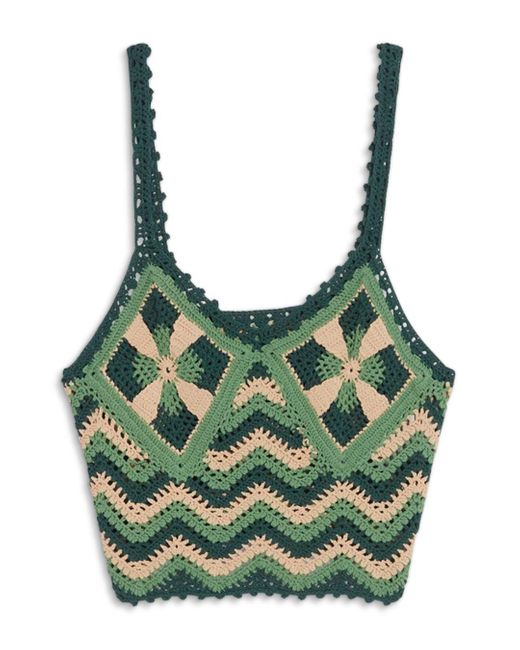 Sandro Francine Crocheted Crop Top in Green | Lyst