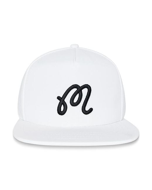 Malbon White Logo Snapback Hat for men
