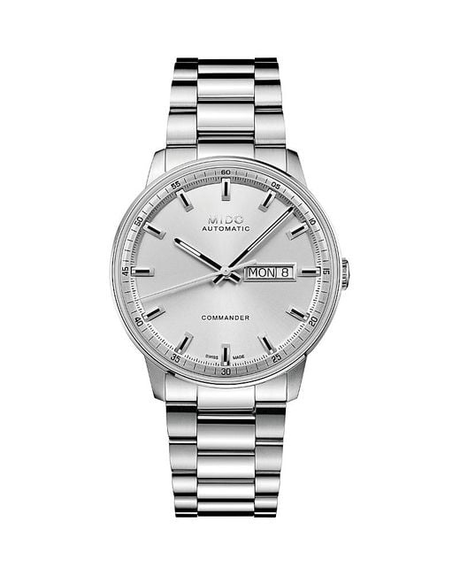 MIDO Gray Commander Datoday Watch, 40Mm for men