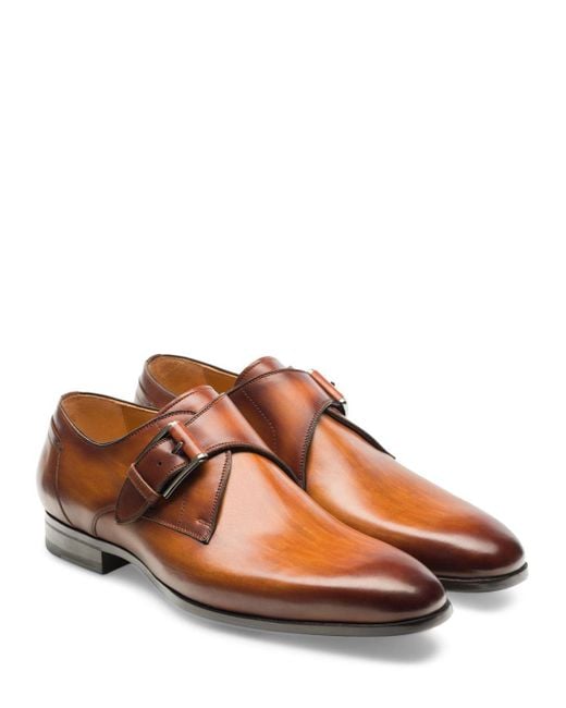 Magnanni Leather Manning Cuero Slip On Monk Strap Dress Shoes in Cognac (Brown) for Men Lyst