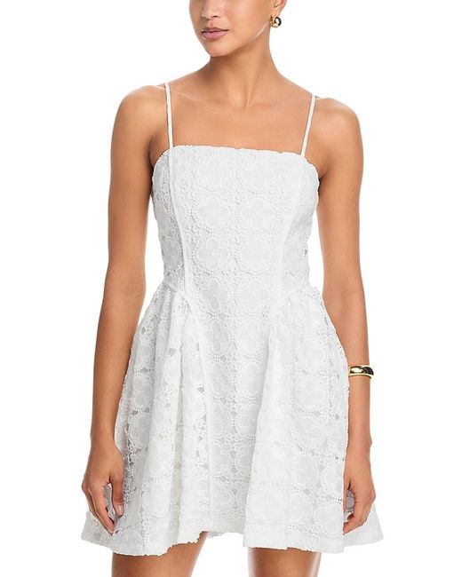 Aqua Clover Lace Shaped Mini Dress in White | Lyst Aqua Clover Lace Shaped Mini Dress in White | Lyst
