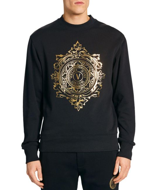 Versace Jeans Couture Cotton V - Emblem Baroque Logo Sweatshirt in ...