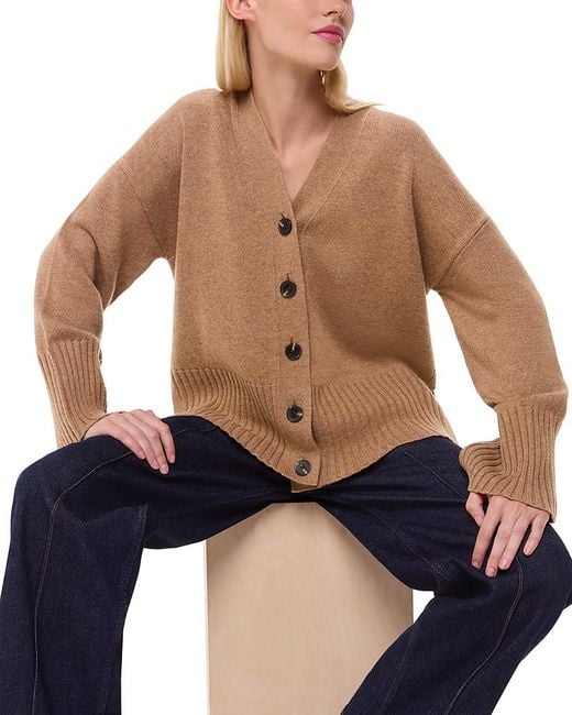 Whistles Blue Button Front Cardigan
