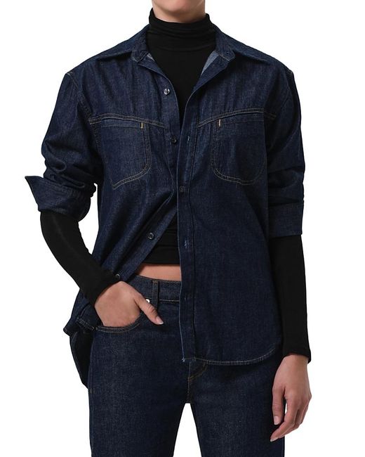 Citizens of Humanity Women's Blue Solene Denim Shirt