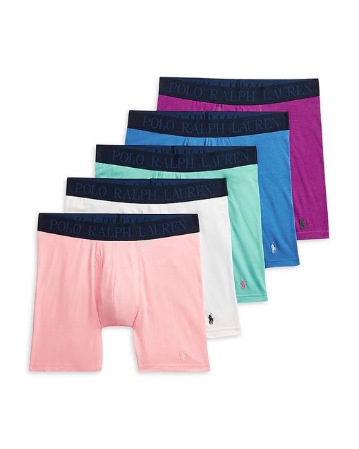 Polo Ralph Lauren Blue Four Way Stretch Cooling Color Blocked Boxer Briefs, Pack Of 5 for men