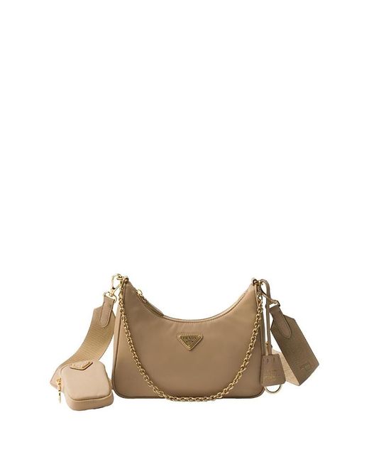 Prada Brown Re-Edition 2005 Re-Nylon Bag With Saffiano Mini Bag