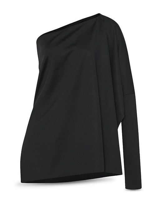 Rosetta Getty Black One Shoulder Caftan Top