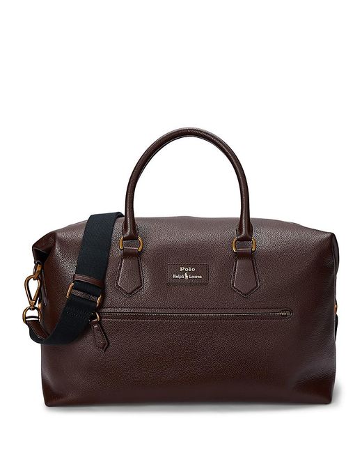 Polo Ralph Lauren Brown Pebbled Leather Duffel for men