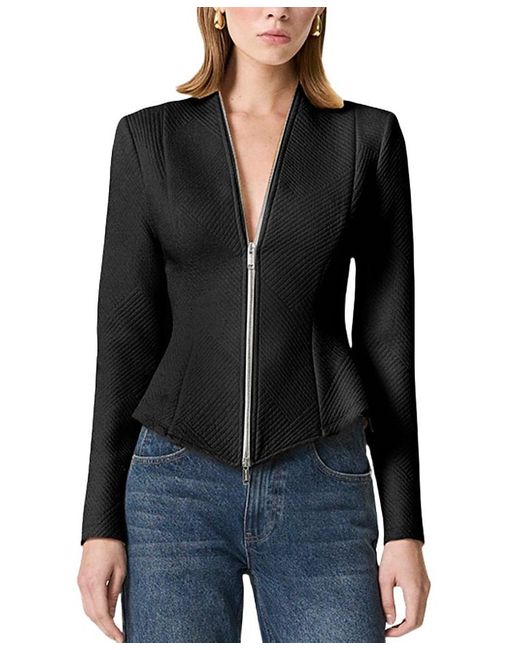 Nocturne Black Zipper Detailed Blouse