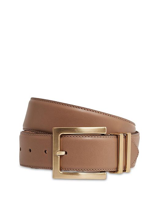 Reiss Brown Brompton Angular Leather Belt