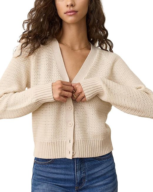 Marine Layer Natural Robin Textured Cardigan Sweater