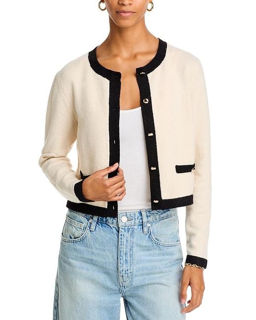French Connection Blue Vhari Contrast Trim Cardigan