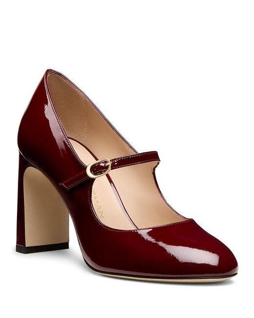 Stuart Weitzman Red Babette 85 Mary Jane Pumps