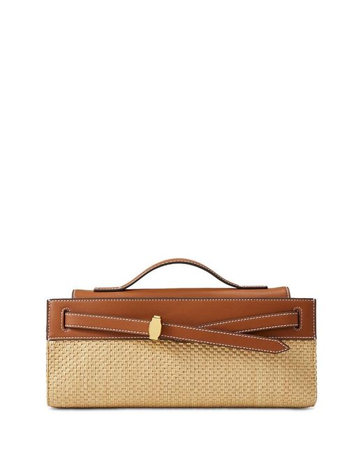 Veronica Beard Brown Dash Raffia Clutch