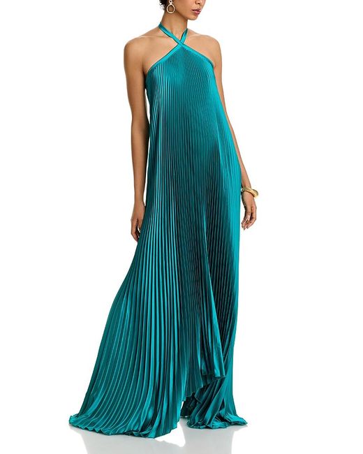 L'idée Blue Deesse Halter Gown