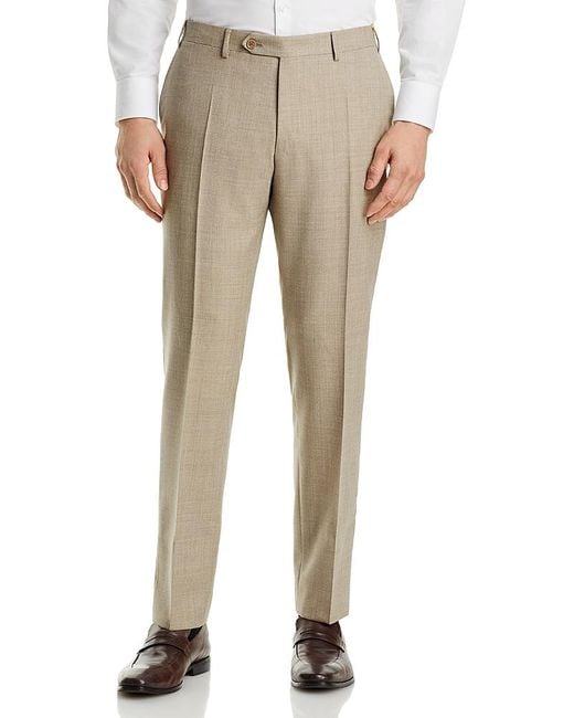Canali Natural Capri Melange Solid Slim Fit Dress Pants for men