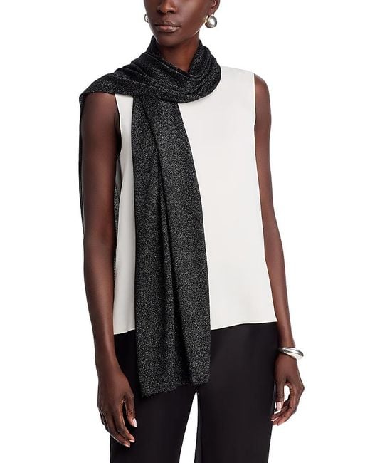 Eileen Fisher Black Bloomingdale's Wool Shimmer Scarf
