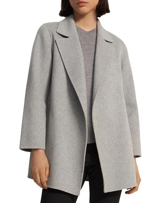 Theory Gray Clairene Double Face Jacket