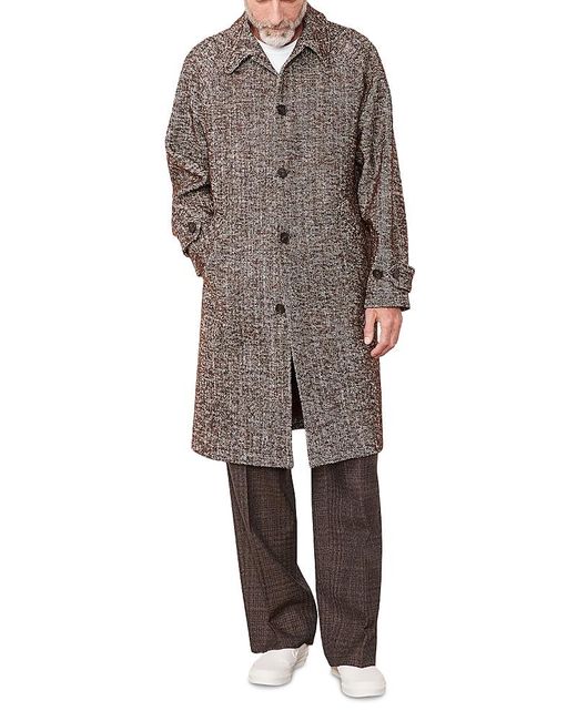 Officine Generale Gray Hudson Herringbone Coat for men