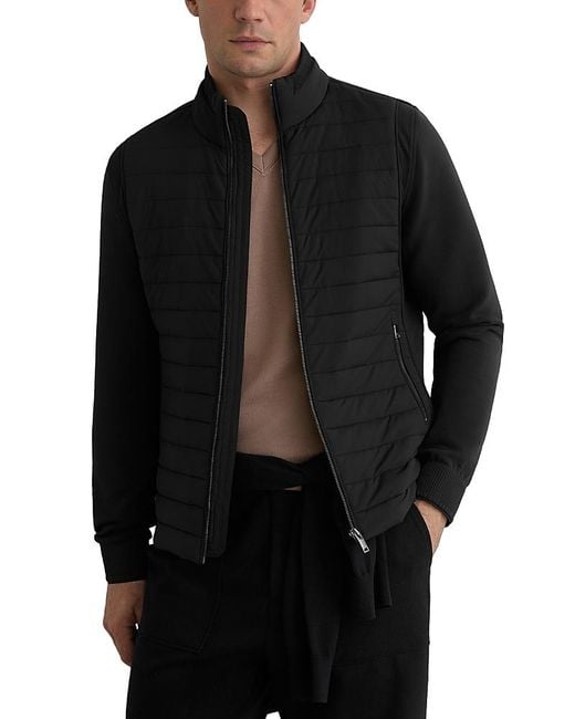 Reiss Black Asher Hybrid Jacket for men
