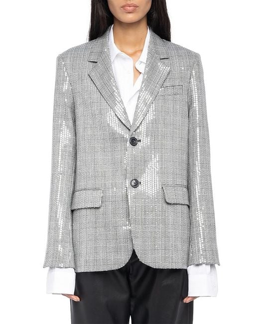 Zadig & Voltaire Gray Vanille Sequined Blazer