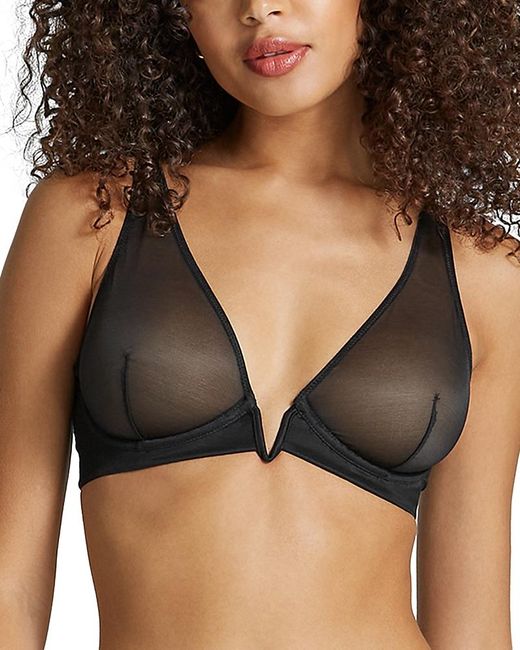 Commando Black Mesh Plunge Underwire Bra