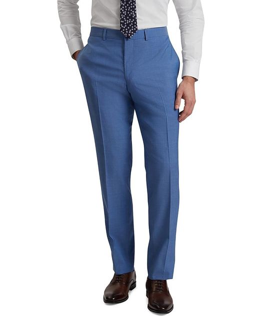 Ted Baker Blue Classic Wool Modern Fit Suit Pants for men
