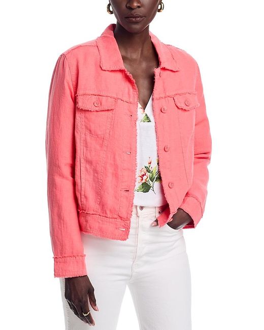 Tommy Bahama Red Two Palms Raw-Edge Linen Jacket