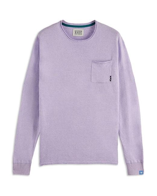 Scotch & Soda Purple Linen Blend Sweater for men