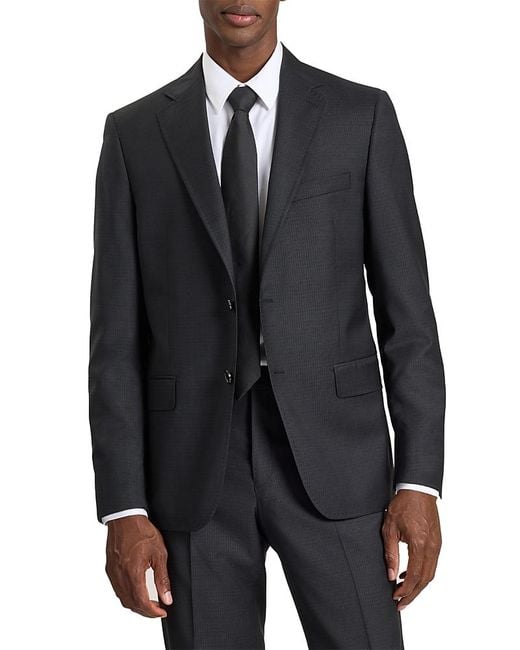 Ted Baker Men's Black Wright Grid Modern Fit Suit Jacket
