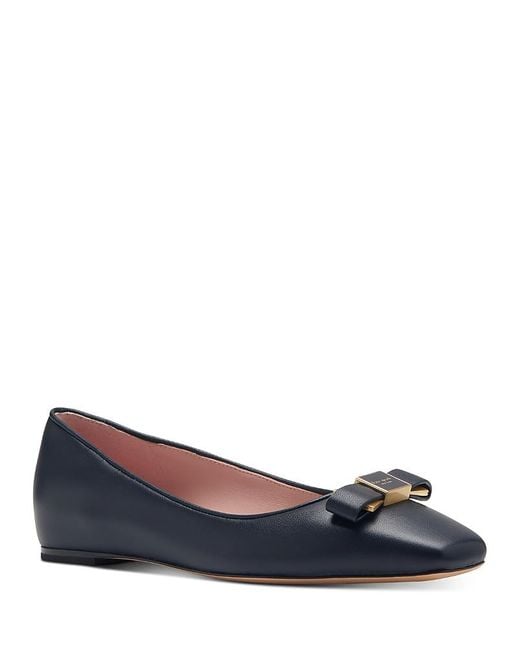 Kate Spade Women's Blue Bowdie Slip On Pointed Toe Ballet Flats