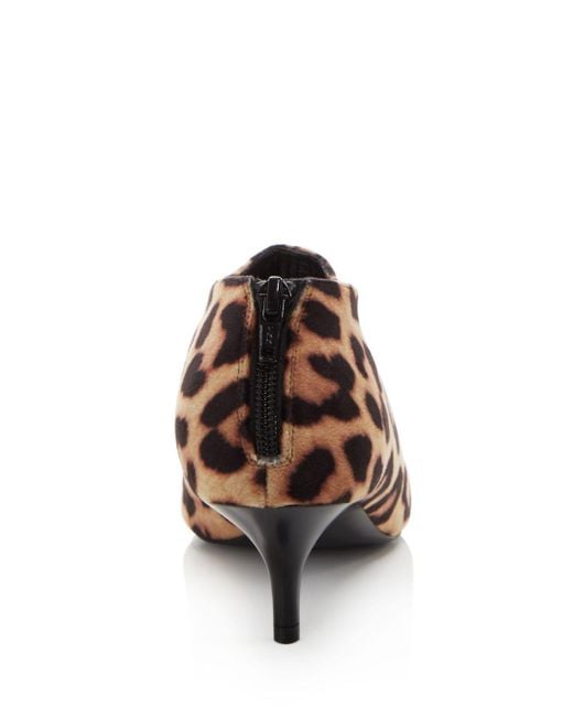 leopard print kitten heel booties
