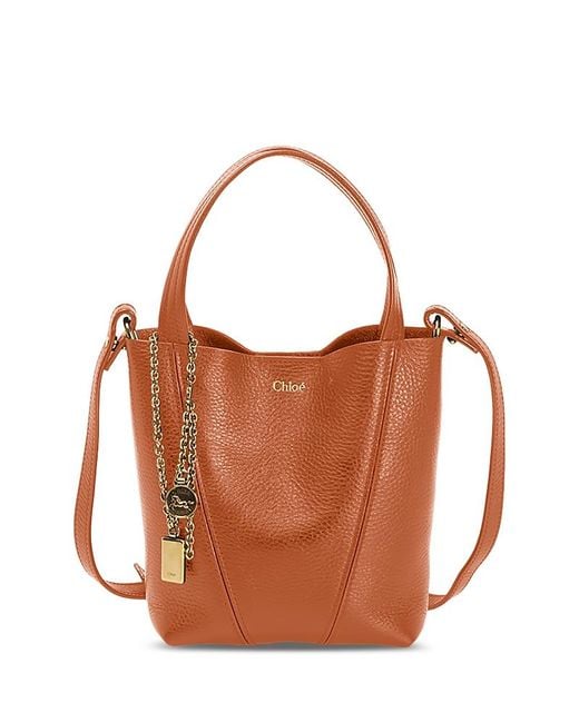 Chloé Brown Leather Spin Small Tote