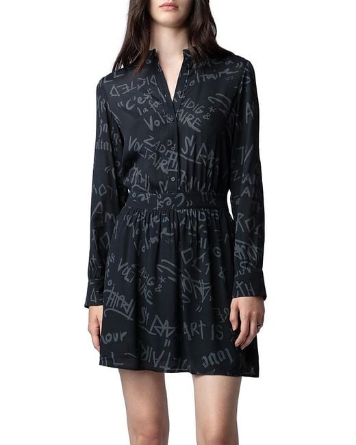 Zadig & Voltaire Black Refla Crepe Manifest Dress