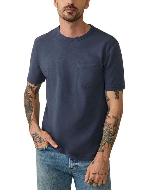 Faherty Brand Blue Sunwashed Tee for men