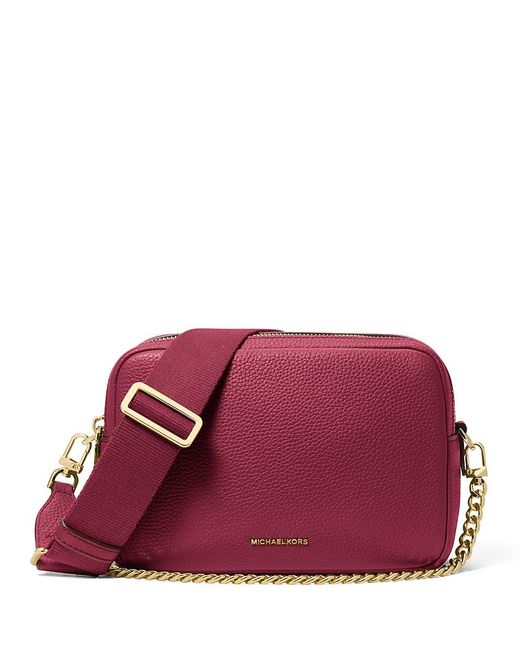 Michael Kors Purple Bryant Medium Double Zip Chain Camera Crossbody