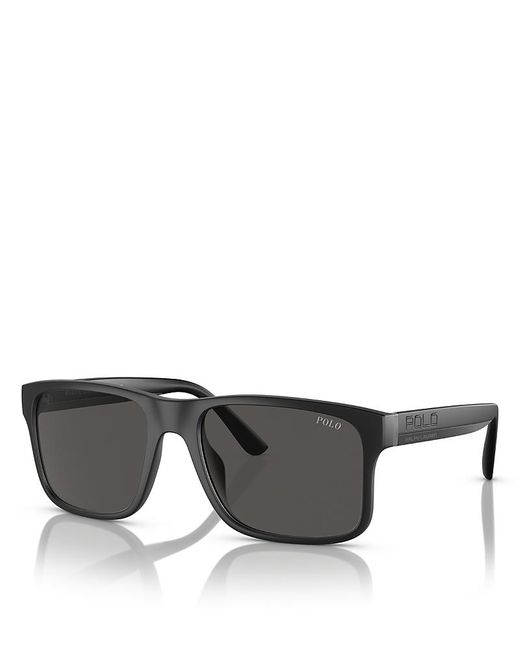 Polo Ralph Lauren Gray Rectangle Sunglasses, 57Mm