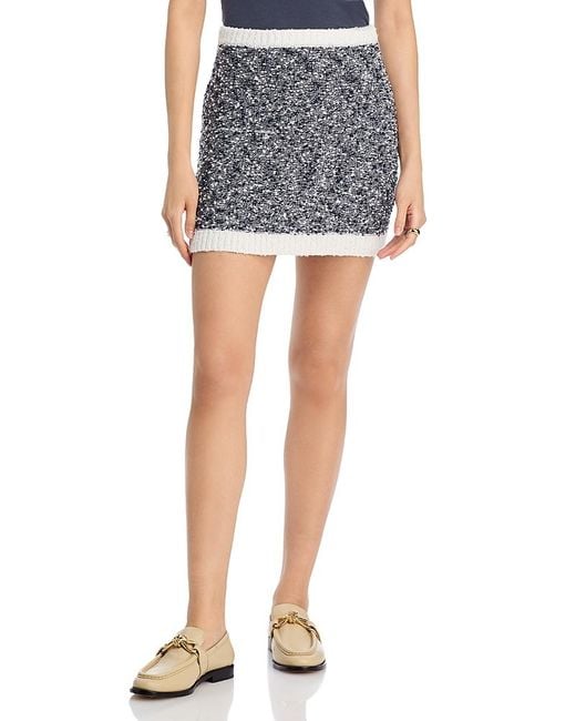 Cinq À Sept Blue Adalee Knit Mini Skirt