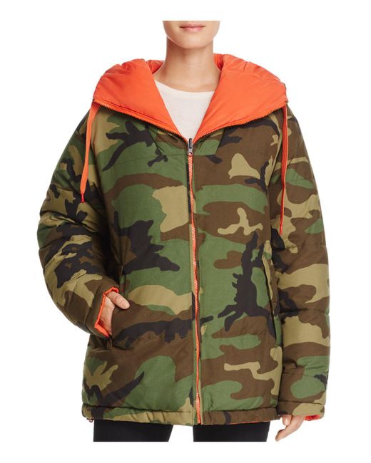 Kendall + Kylie Green Camouflage Down Jacket