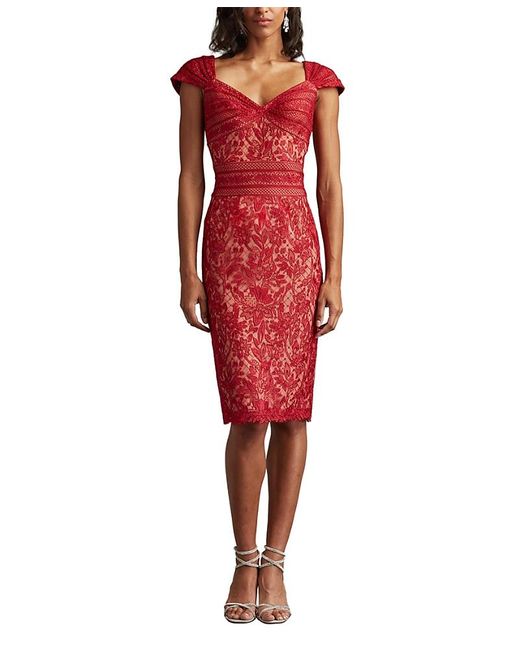 sachin and babi light blue dress Tadashi Shoji Arnett Embroidered Flutter Sleeve Dress main image 1