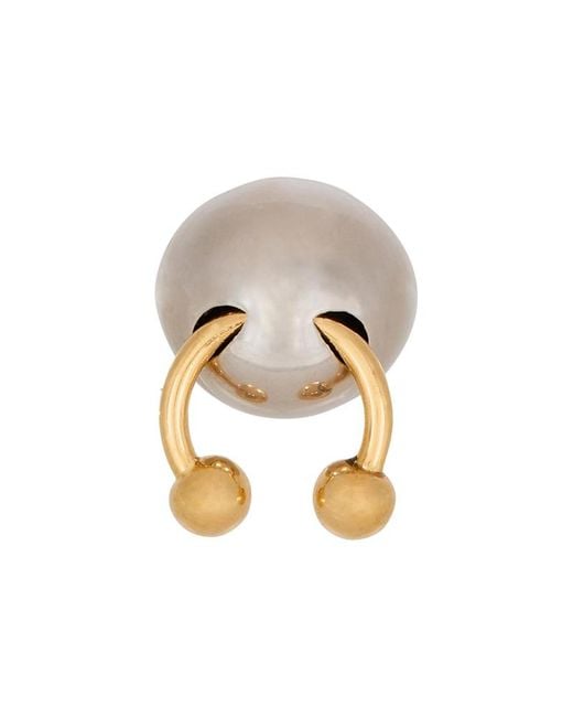 Balmain White Spherical Ring With Piercing