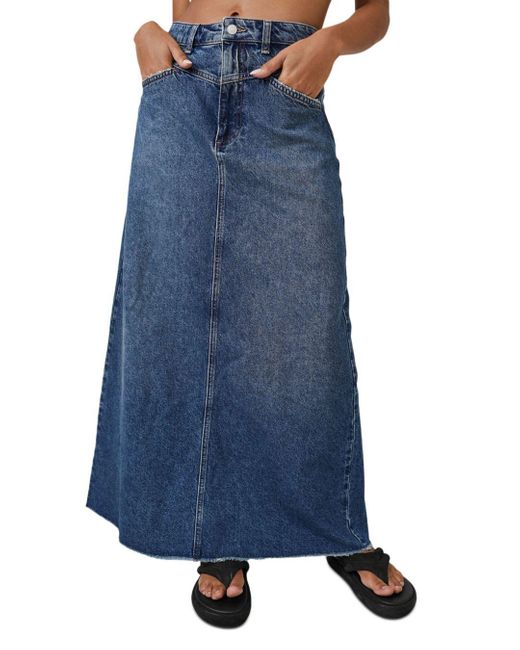 Free People Come As You Are Denim Maxi Skirt in Blue | Lyst