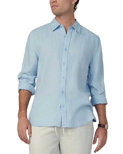 Joe's Jeans Blue Jakob Oversized Button Front Linen Shirt for men