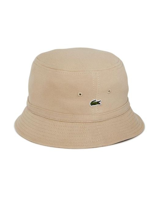 en anden Assimilate Profit Lacoste Cotton Piqué Bucket Hat in Natural for Men | Lyst Canada