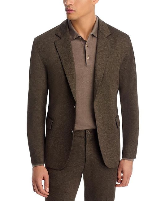 HUGO Brown Anton Extra Slim Fit Melange Soft Jacket for men