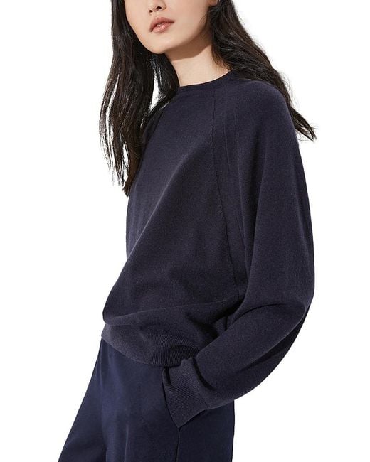 MAX&Co. Blue Wool & Cashmere Funnel Neck Sweater