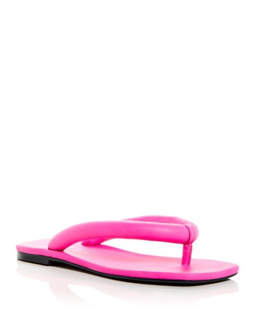 STAUD Leather Rio Thong Sandals in Pink | Lyst